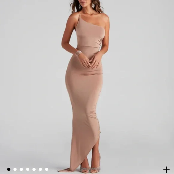 Windsor Asymmetrical Ruched Dress - Picture 1 of 4